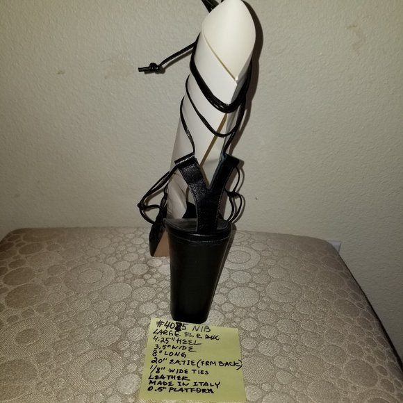 #4025 NIB Kenneth Cole Black Leather Gladiator 7.5 - Picture 3 of 16